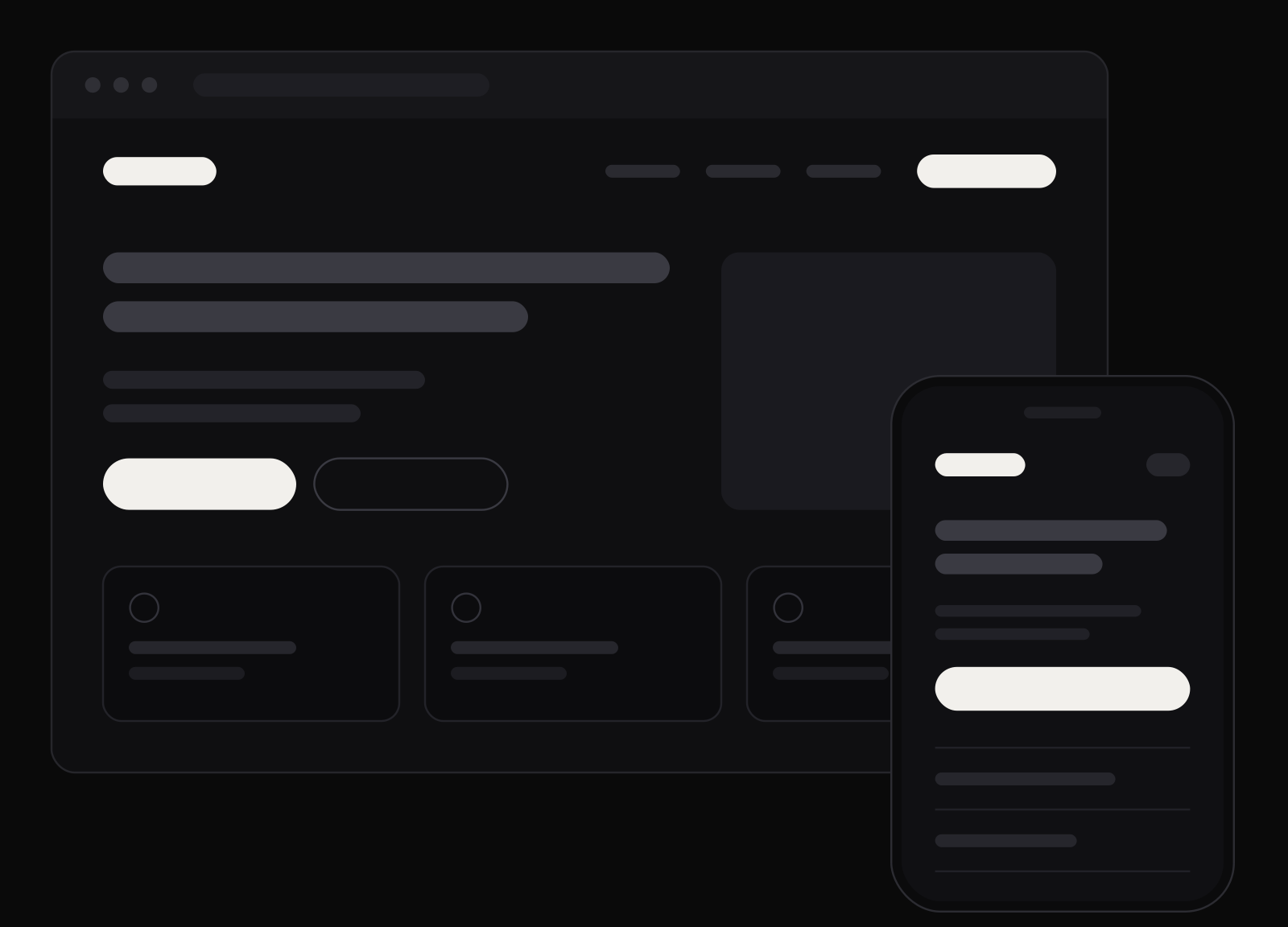 Aperçu d'un site vitrine Lyneweb sur ordinateur et mobile